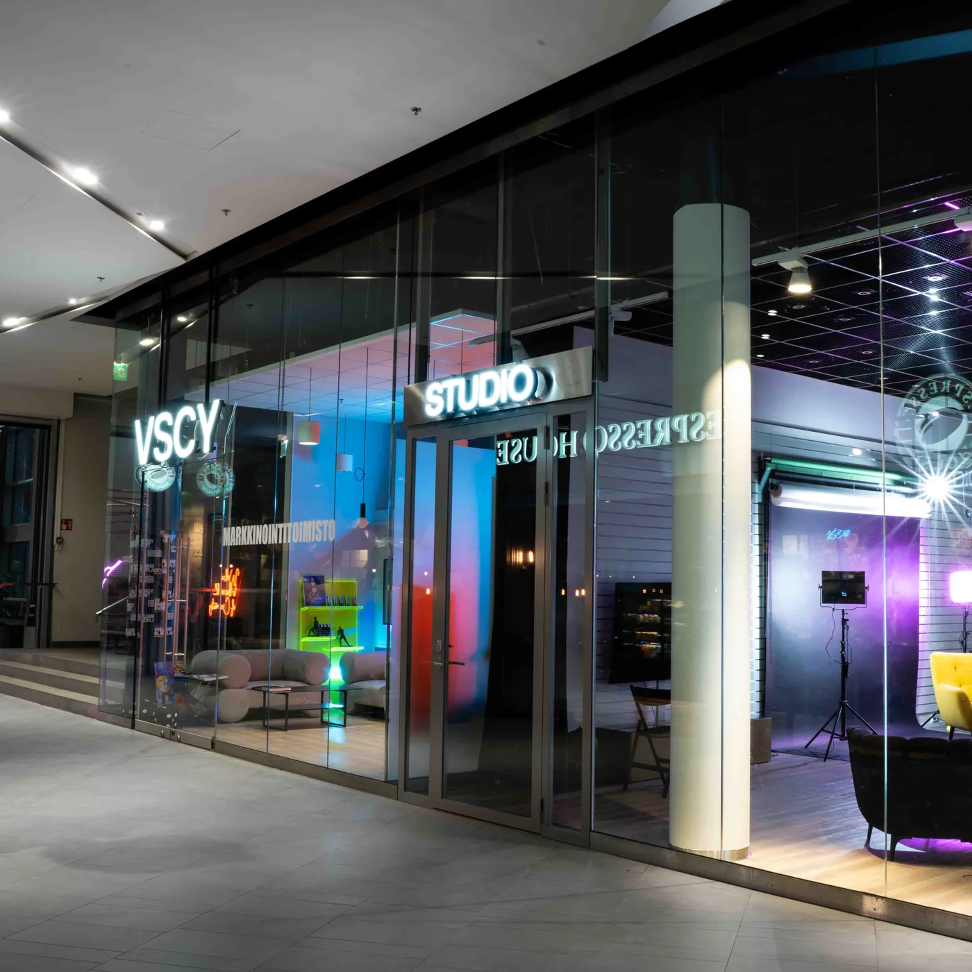 The front of the VSCY studio at REDI in Kalasatama